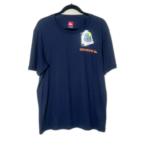 NWT Quiksilver Eclipse Navy Tee Shirt Large Beach Island Vacation - Picture 1 of 9